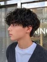キングオブヘア バイ ノイズ 梅田茶屋町店(KING of hair by NOISM)&nbsp;波巻きツイストスパイラルパーマツーブロックマッシュ短髪
