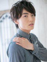 モッズヘア メン 新所沢店(mod's hair men)&nbsp;オーガニックカラー七三分け無造作パーマのミニウルフb新所沢