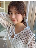 イメチェン美髪外ハネボブミディアムストレート寒色系カラー