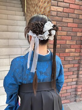 テトラ バイ ネオリーブ 横浜西口店(tetra by neolive) 卒業式袴セット: カチモリヘア タイトスタイル 着物 横浜★