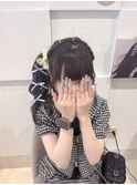 編み込みサイドポニー
