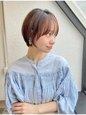 前髪ありショートひし形ショートボブ30代40代