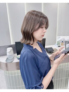 ロンドリゼル 札幌(Lond RiseL) オリーブグレー/前髪/ボブ/マロンベージュ/レイヤーカット/小顔