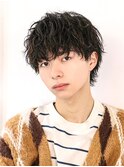 ツイストスパイラル波巻きスパイラルパーマセンターパートウルフ