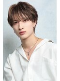 山田涼介風ミルクティーベージュシースルーラウンドマッシュ