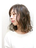 スタイル簡単♪抜け感☆ふわゆる☆ロングボブ 小顔ミディ