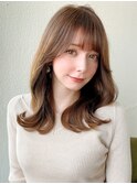 みきな韓国風ヨシンモリ大人くびれセミディ20代30代大人ヘア面長