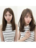 大人可愛い韓国ヘア レイヤーカット ワンカールレイヤー#