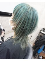 ヘアテリア リュウ 大塚(hair teria ryu) ミントグリーン×ウルフカット