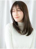 暖色系カラー小顔ツヤ髪ニュアンスストレートg小山20代30代40代