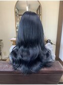 オトナ女子 10代 20代 ブルーブラック ブリーチ 艶カラー