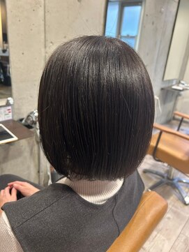 ヘアーアンドメイク ファット(Hair&Make PHAT) 大人可愛い黒髪ナチュラルボブスタイル丸み小顔スタイル