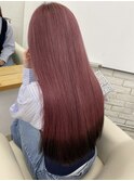 くすみピンクに裾ブラック