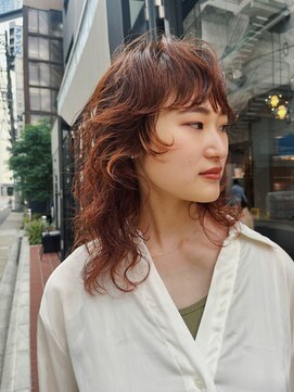 ユルクメゾンシティ 名古屋(JURK MAISON CITY) 【mai style】マレットヘア　ハイライト　コッパーオレンジ