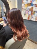 ピンクベージュ　グラデーション