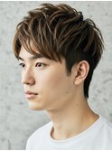 メンズカット/アップバング/束間ショート/ツーブロック/眉毛