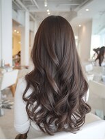 アドラーブル はなみずき店(adorable)&nbsp;ヨシンモリ秋パーマ美シルエット◎ダークブラウン×艶感ウェーブ