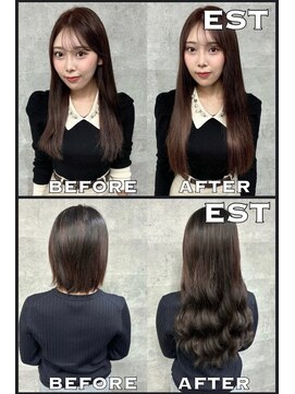 エスト 大阪梅田(EST) レミー100%高級人毛/53cm☆シールエクステ80枚