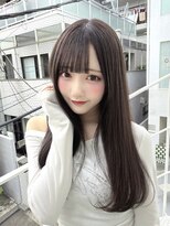 カシュカシュ 表参道(cache cache) 地毛風グレージュカラーアイドル前髪ぱっつん前髪顔周り