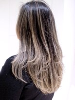 アルバム 銀座(ALBUM GINZA) バレイヤージュ_アッシュブラウンネオウルフ外ハネボブ_ba275241