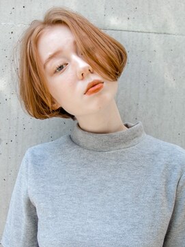 ルティア(Lutia) オレンジベージュ　かきあげボブ