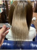 ショートマッシュ暖色系カラーぱっつんボブミニボブ髪質改善大阪