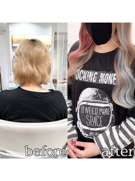 ヴォーグ(VOGUE) シールエクステ80枚でインナーアシメカラー☆