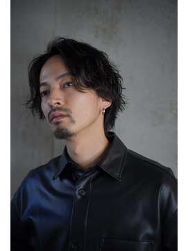 オルト(Altn) 大人の波巻きスパイラルパーマミディアムロングメンズカットヘア