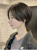 白髪ぼかし/ひし形/癖毛/大人ショートボブ/60代50代40代