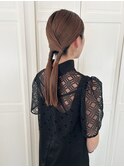 お呼ばれヘアアレンジ/ヘアセット/ヘアアレンジ/結婚式参列