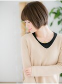 センター北/髪質改善/ぱっつん前髪!くすみベージュマッシュボブg