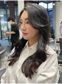 レイヤーカット 顔周りカット 艶髪