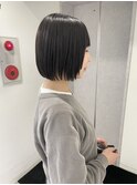 ミニボブ×透け感レイヤー