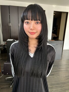 ヘアメイク エイト キリシマ(hair make No.8 kirishima) ブルーブラック+顔まわりレイヤー