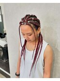 祭りヘアコーンロウブレイズ特殊エクステワインレッドHIRO