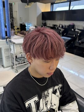 エアー 銀座タワー(AIR) ハイトーンカラー/メンズカット/ブリーチ/ピンク/ツーブロック