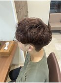 シャドウパーマ×陰影映えの明るめブラウン