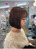 ミニボブ小顔カットショート似合わせ本厚木ヘーゼルグレージュ