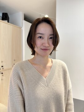 ガリカ シーム(Gallica/SEAM) ショートレイヤーにブリなしダブルカラーでオリーブベージュ