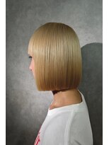 ニュイ 茨木店(nui +)&nbsp;ミルクティーブロンド/ダークブルー/デジタルパーマ/茨木