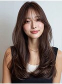 韓国ボブ　ベージュカラー