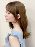 大人可愛い20代30代小顔レイヤーカット×ショコラベージュ