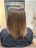 ロングレイヤー×セミロング×ミルクチョコレートカラー×メテオ
