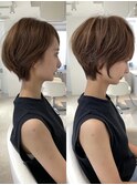 斜めバング/グレージュカラー/デザインカラー/シルキーベージュ