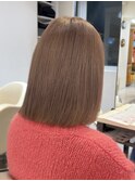 ミルクティーベージュダブルカラーケアブリーチ韓国風レイヤー