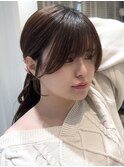◎美髪カールピンクブラウンロングセミディ似合わせ前髪