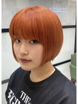 ピークアブー 表参道(PEEK-A-BOO)&nbsp;ハイトーン　オレンジカラー　ショートボブ