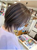 細めハイライト×ダークグレージュ