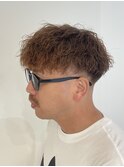 ツイストスパイラルパーマ縦落ちパーマメンズマッシュフェード