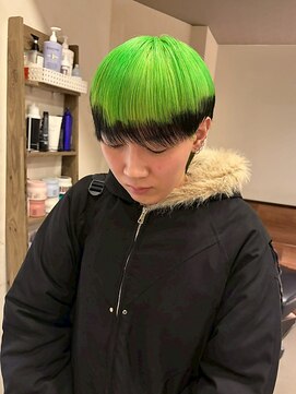 インク サカエ(inq sakae) ケアブリーチ2回/デザインカラー/グリーン/エンドカラー